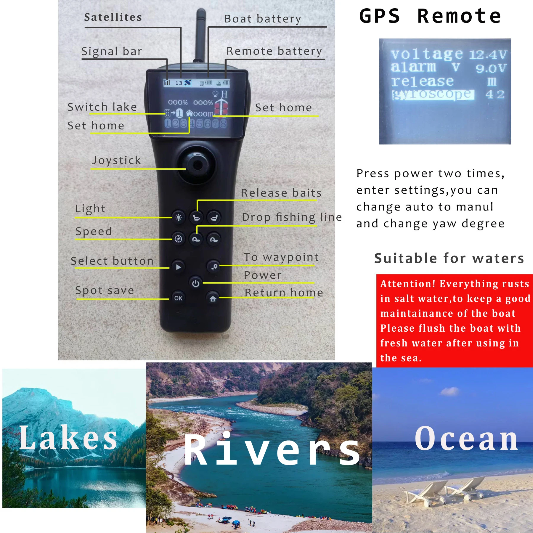 Barco Cebador de Pesca RC S80  - Fishing Boat Gps reseña y precio
